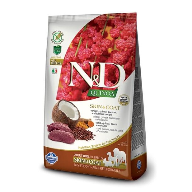dog skin and coat venison Корм для собак Farmina ND quinoa skin&coat venison 7 kg - Image 1