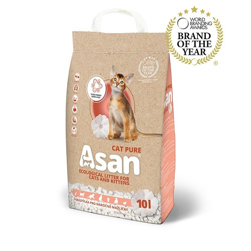 Наполнитель для кошек Asan cat pure целлюлозный 10 литров впитываемости