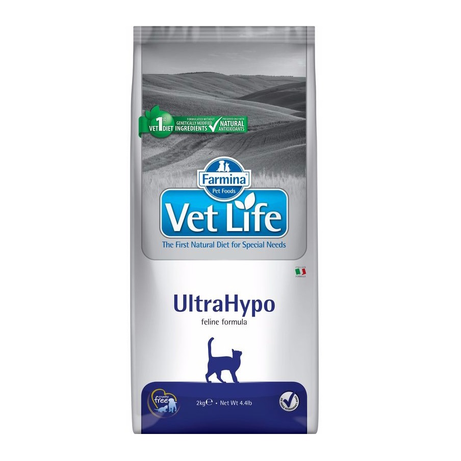 vet-lfe ultrahypo cat 2 kg Корм для кошек Farmina VET LIFE ультра гипоалергенный 2 KG — изображение 1