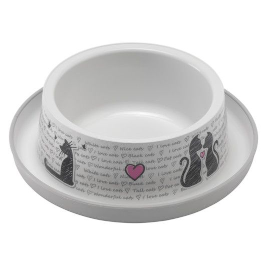 Cats in Love H131 0027 grey white 02 Миска для кошек Cats Love Small — изображение 1
