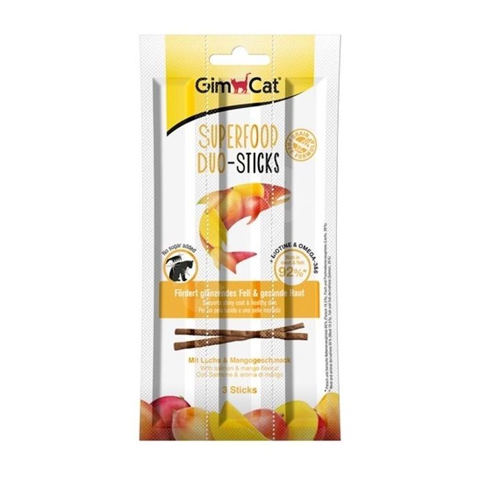 GC Salmon Mango Лакомство для кошек Gimcat палочки Duo лосось и манго 3 шт - Image 1