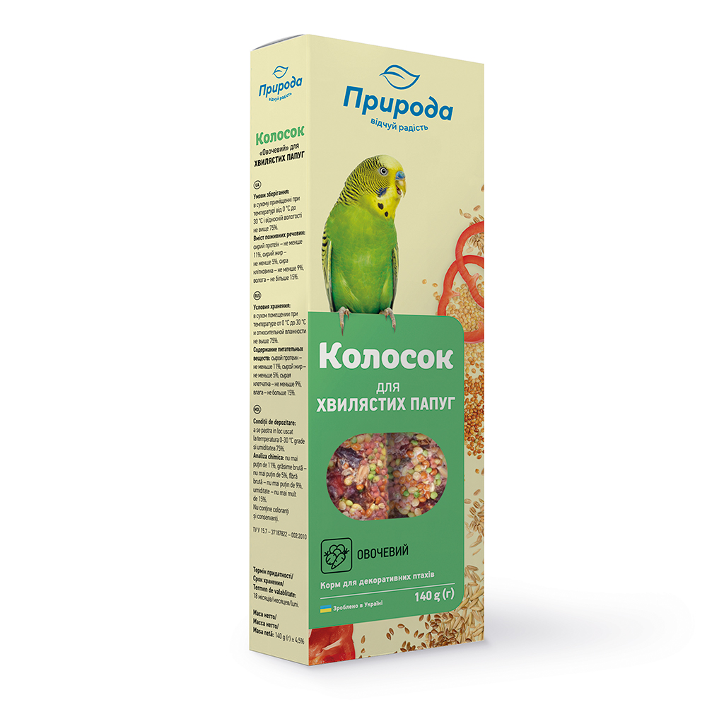 Овощной_птицы Палочки для волнистых попугаев Колосок овощной 140 г. - Image 1