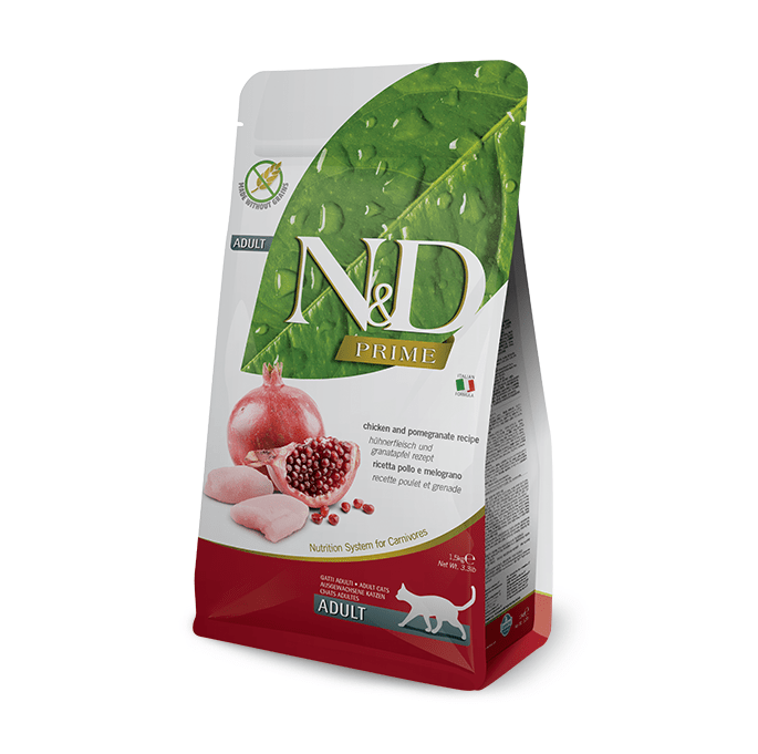 Корм для кошек Farmina ND prime adult chicken & pomegranade 1,5 kg, беззерновой корм )