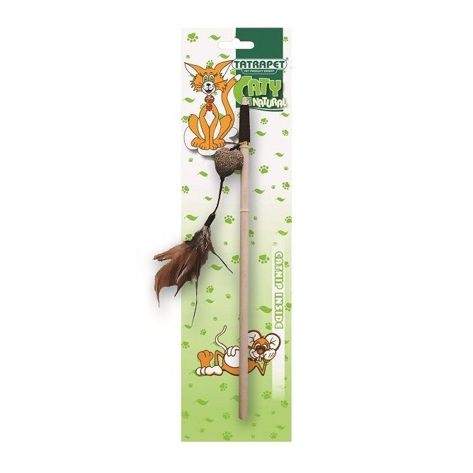 Игрушка удочка для кошек, с сердечком на резинке, 40 см, CATY & NATURAL