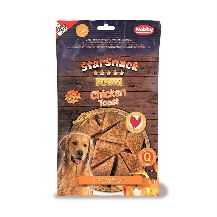 BBQ 50797 Корм Лакомство для собак Nobby Starsnack BBQ Куриные тостики, 113 g. — изображение 1