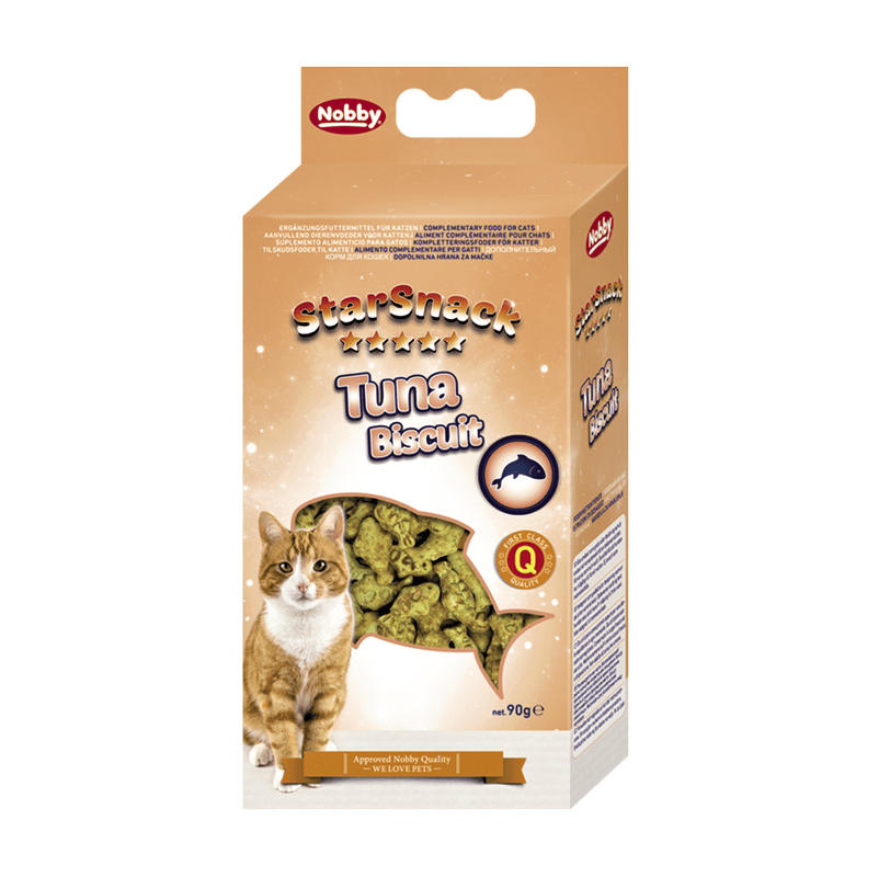 C 50669 Nobby Корм Лакомство для кошек Nobby Starsnack Печенье тунцовое - рыбки, 90 g. — изображение 1