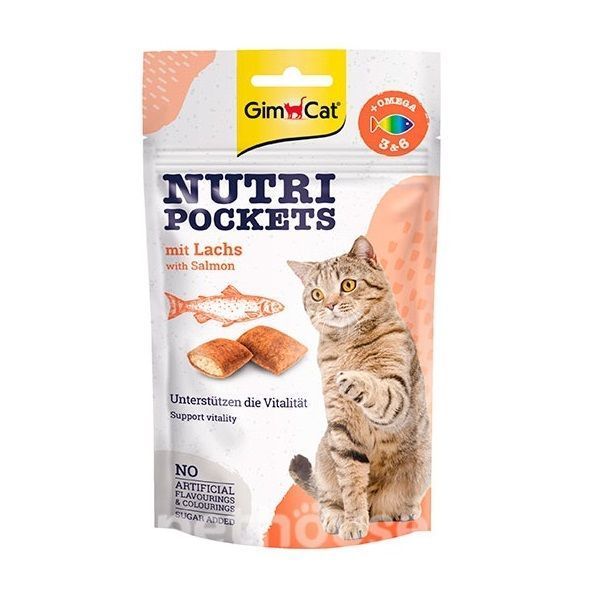 Лакомство для кошек Gimcat Nutri Pockets с лососем 60 g.