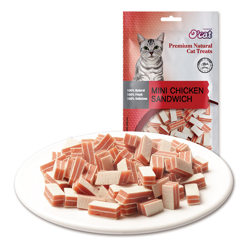 Лакомство для кошек Ocat Mini chicken sandwich 50g.