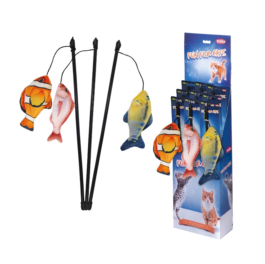 52070 Игрушка для кошек Удочка с игрушками и мятой 42 см — изображение 1