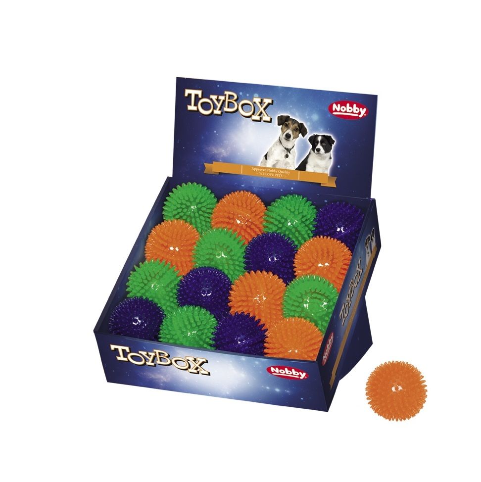 67190Tn5yknV9mwIY8 Игрушка Nobby для собак мяч шипованный из термопластовой резины 8 см - Image 1