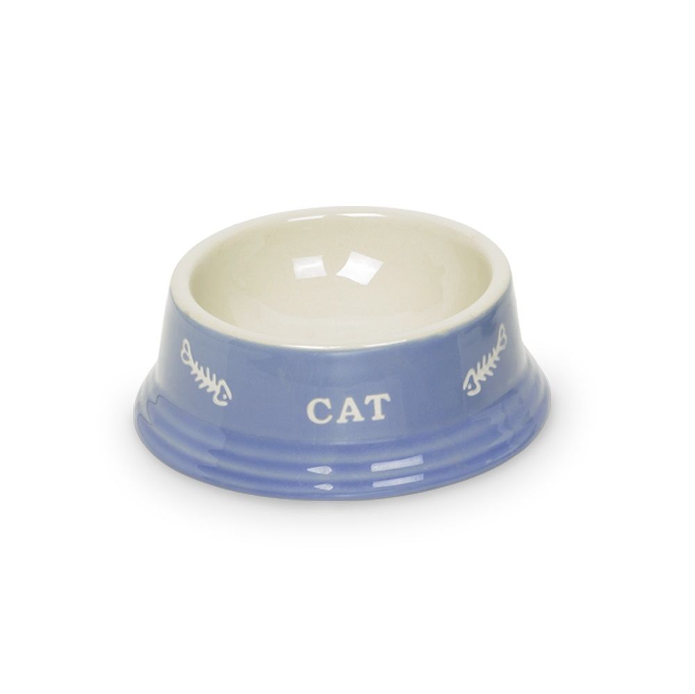Миска для кошек керамика Nobby Cat 140 ml голубая с бежевым 73377