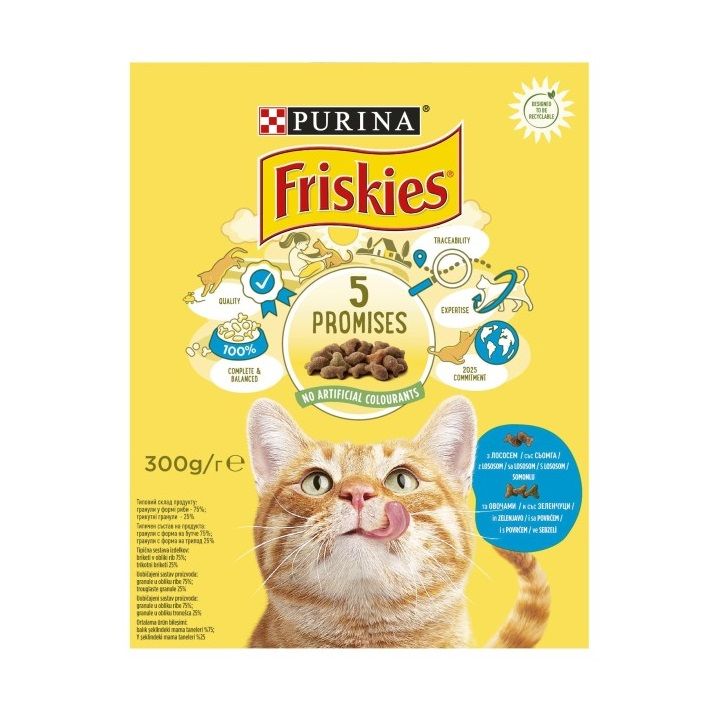 Корм для кошек Friskies 5 обещаний, рыбный в коробке 300 г.