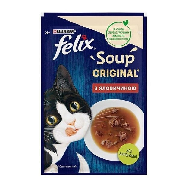 368102787 Корм для кошек Purina Felix soup говядина 48 г. - Image 1