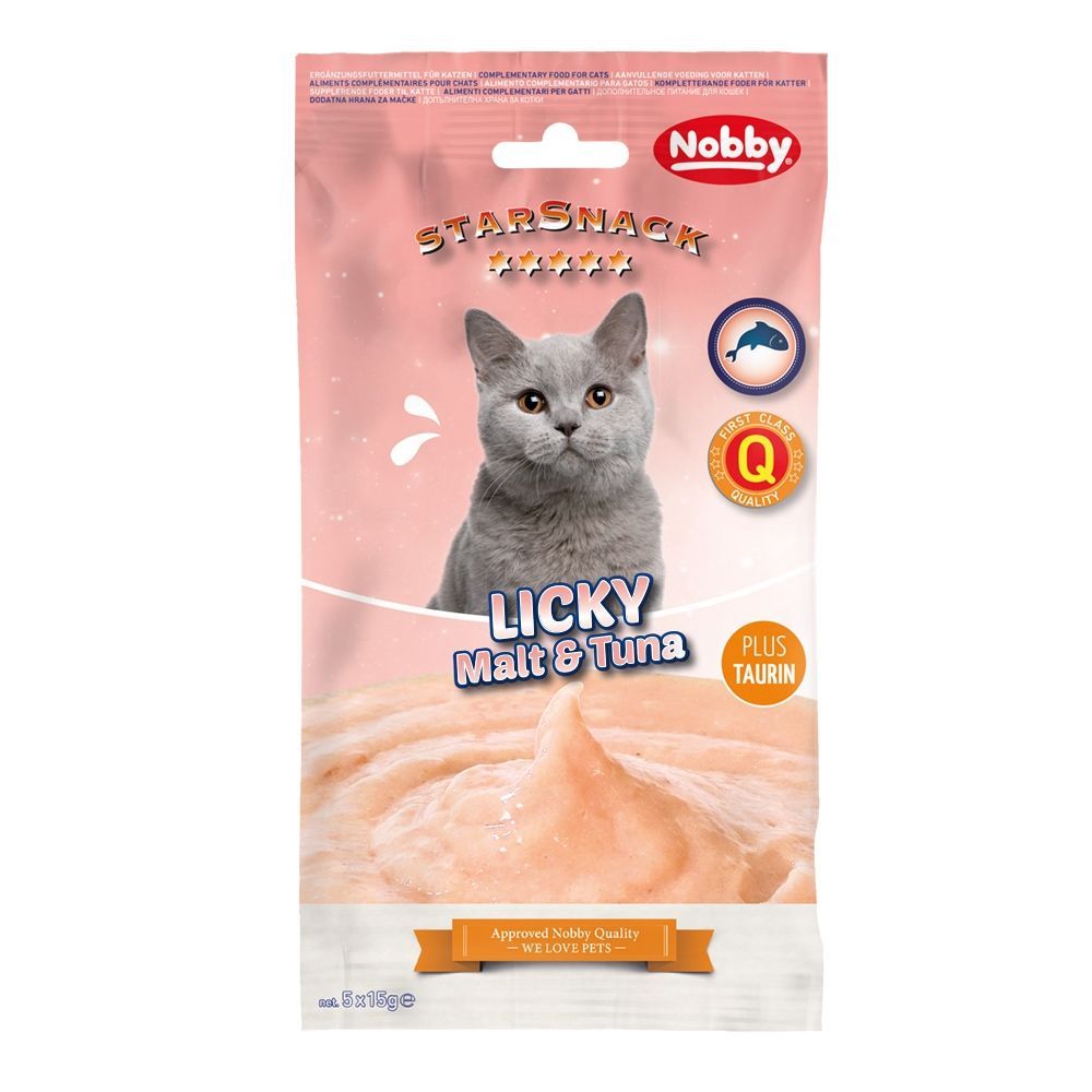 Корм лакомство для кошек Nobby Starsnack супчик с тунцом для шерстевыведения 5*15 50883