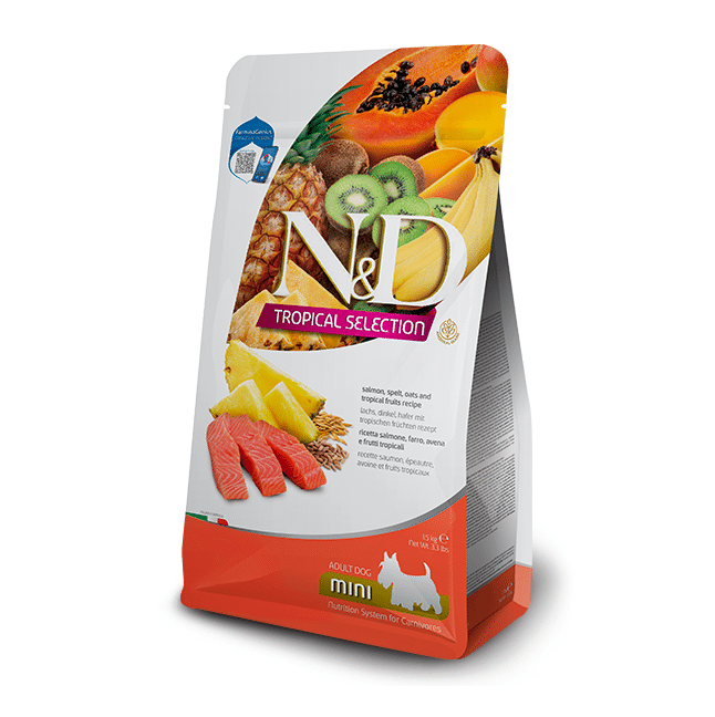 Корм для собак Farmina ND tropical selection dog salmon adult mini 1.5 kg
