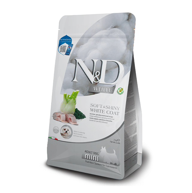 Корм для собак Farmina ND white dog sea bass spirulina & fennel adult mini 2 kg