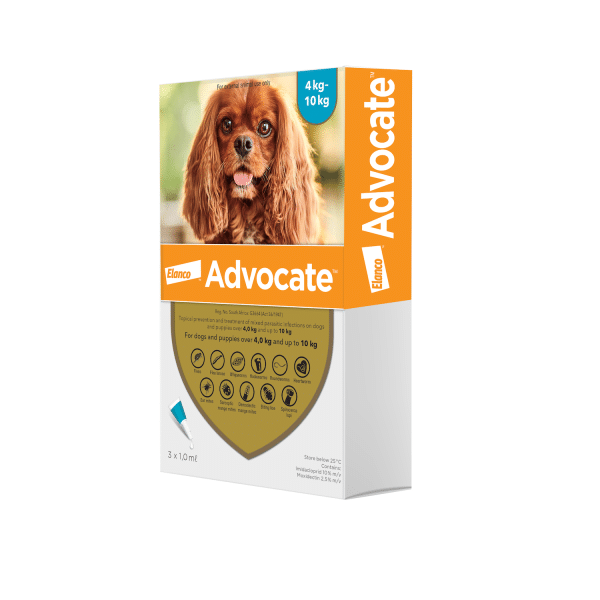 Advocate Medium - средство для точечного нанесения на собак от клещей, блох и глистов - 4-10 кг