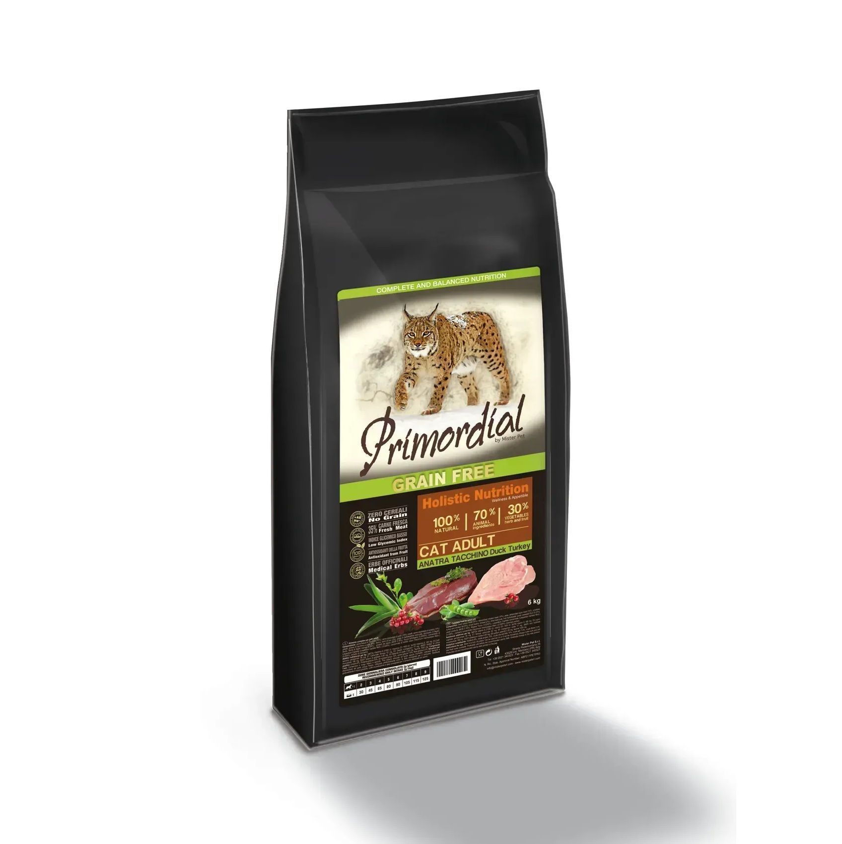 primordial-cat-adult-duck-turkey-6kg-43418821774348 Корм для кошек Primordial Cat Adult Duck-Turkey 6kg (Утка-Индейка) — изображение 1
