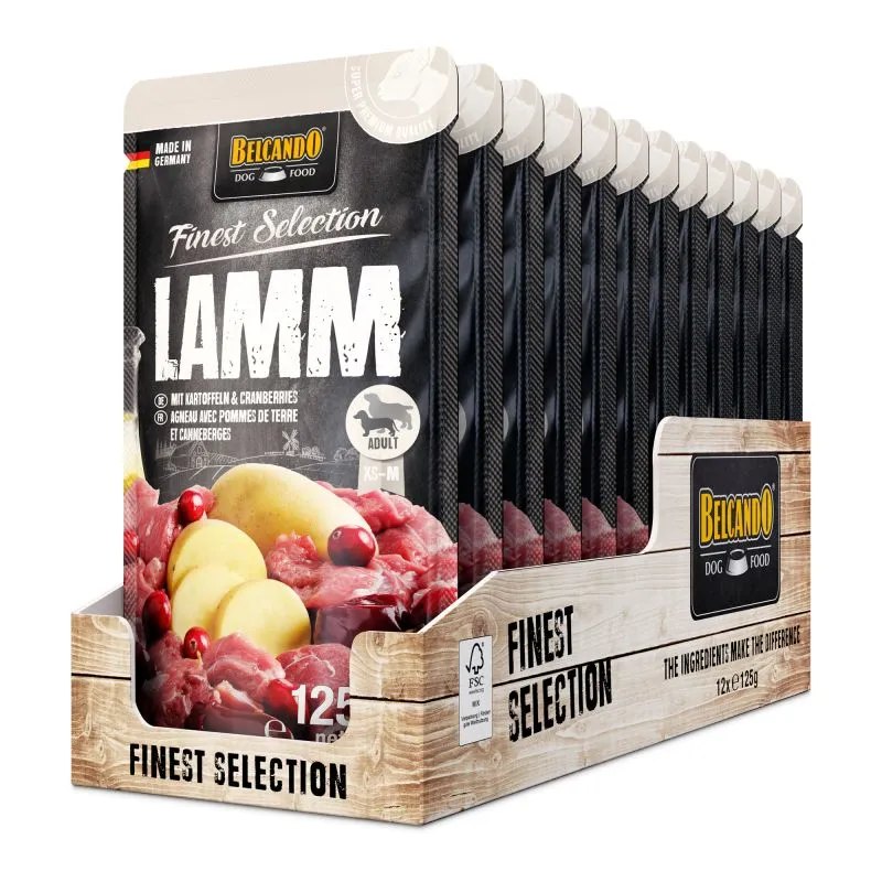 bb-fs-lamm-125g-tray_800x800 Влажные корма для собак Belcando Ягненок и Клюква 125gr — изображение 1