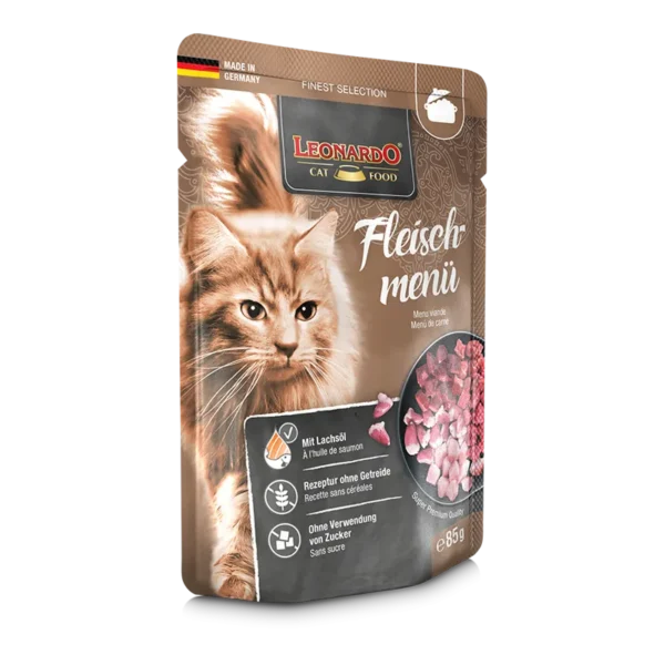 Влажные корма для кошек Leonardo Meat Menu (мясное меню) 85gr — изображение 2