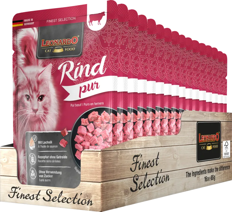 Влажные корма для кошек Leonardo Beef (говядина) 85gr
