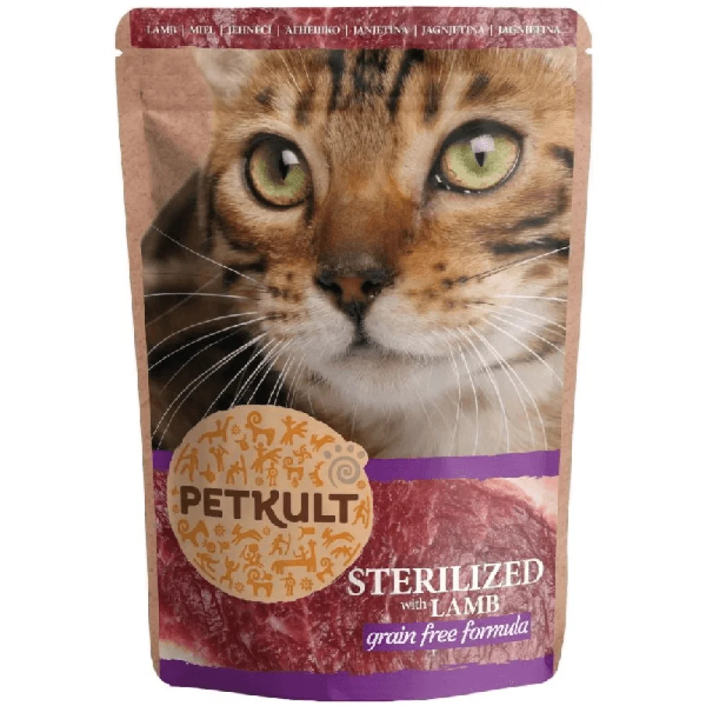 Petkult Влажный корм для кошек Sterilized с ягненком 100 г