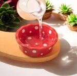 Керамическая миска для кошек в горошек — изображение 2