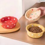 Керамическая миска для кошек в горошек — изображение 3